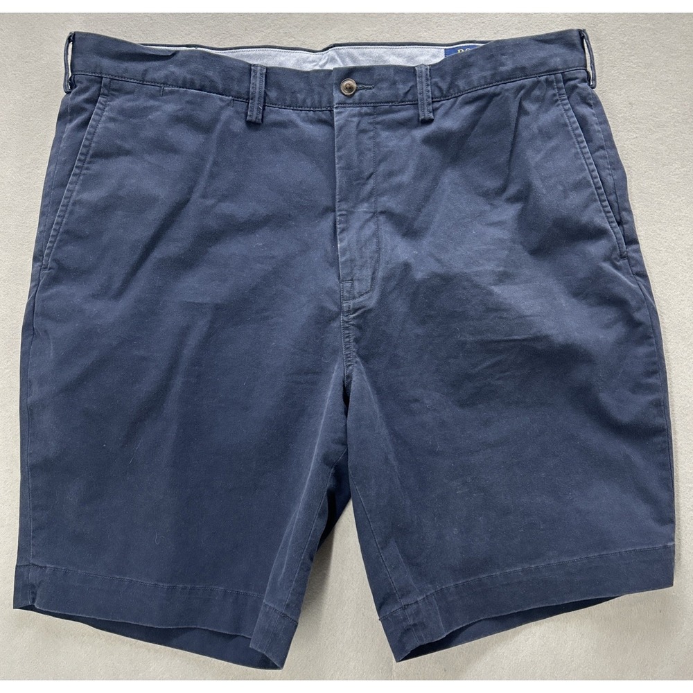 Polo Ralph Lauren Men Navy Blue Chino Shorts Classic Fit Stretch Size 38x9 Twill